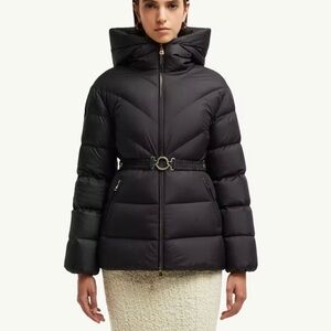 Moncler Brosse Black Belted Puffer Jacket